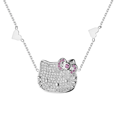 Подвеска Victoria Casal Hello Kitty Head Diamonds & Pink Sapphire